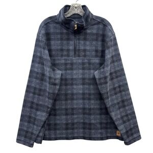 John Wayne Plaid Quarter‎ Zip Rustic Fleece Pullover Western Cowboy Ranch XL